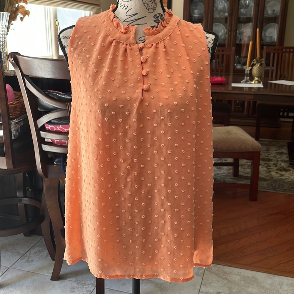Gibson look size medium coral top beautiful detail fully lined